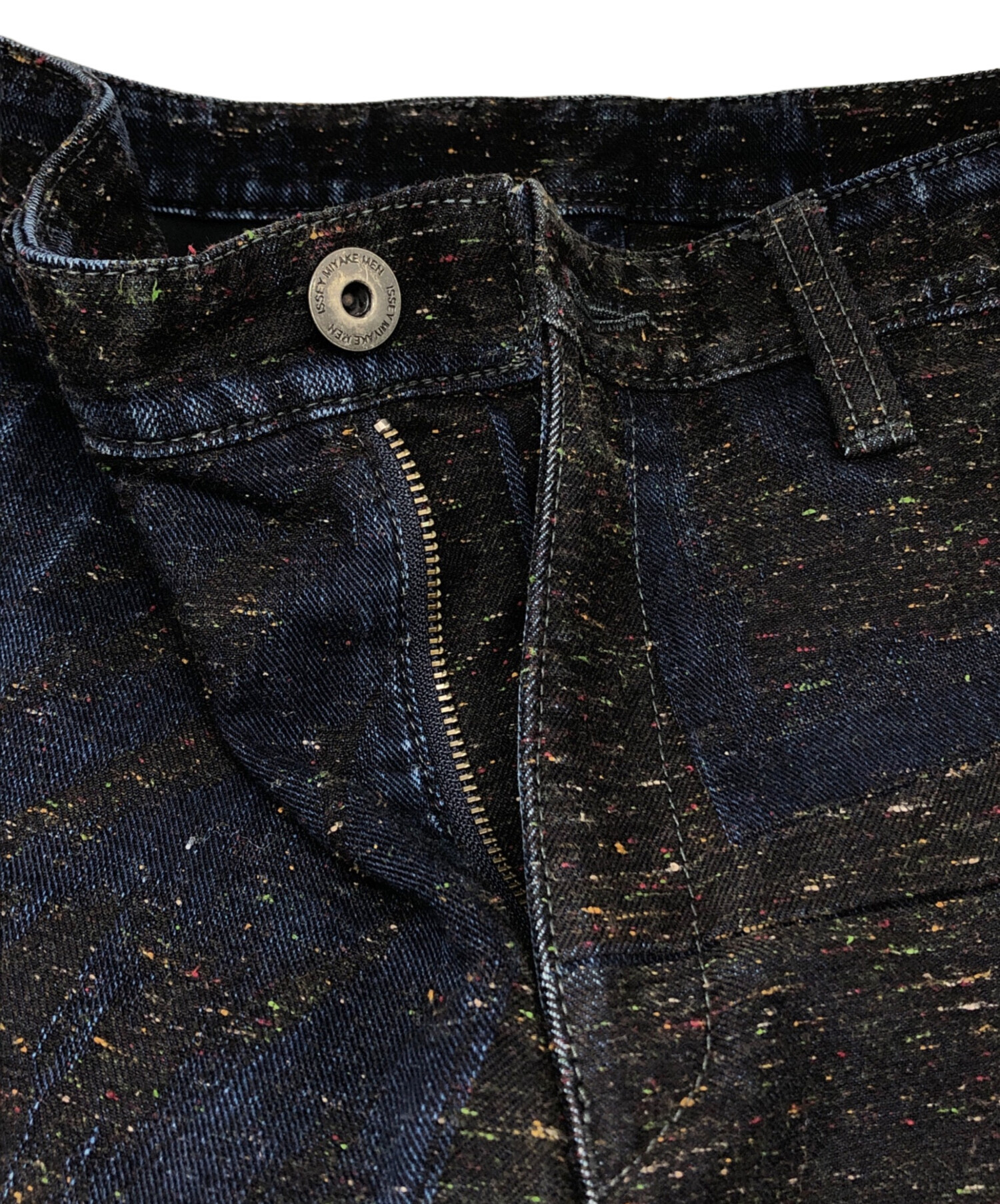 イッセイミヤケ　ISSEY MIYAKE ジャガードデニムパンツ　ひまわり 中古・古着通販】ISSEY MIYAKE MEN (イッセイミヤケメン) ジャガード
