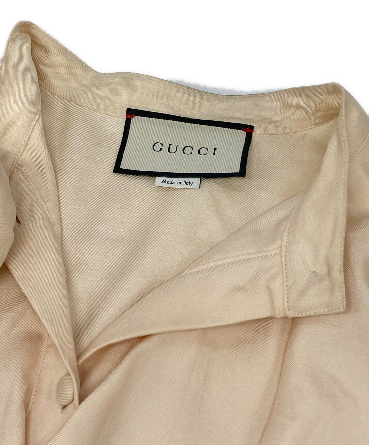GUCCI グッチ ブラウス XS ベージュ 【古着】【中古】【送料無料】 中古・古着通販】GUCCI (グッチ) クロップドダックシャツ ベージュ