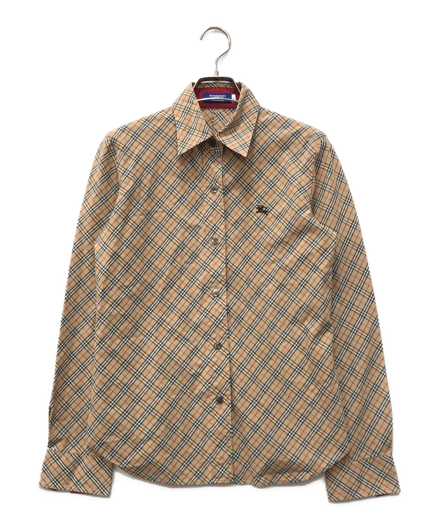 BURBERRY BLUE LABEL シャツ BURBERRY BLUE LABEL Check Piping Short Sleeve Shirt Bordeaux 38 (K
