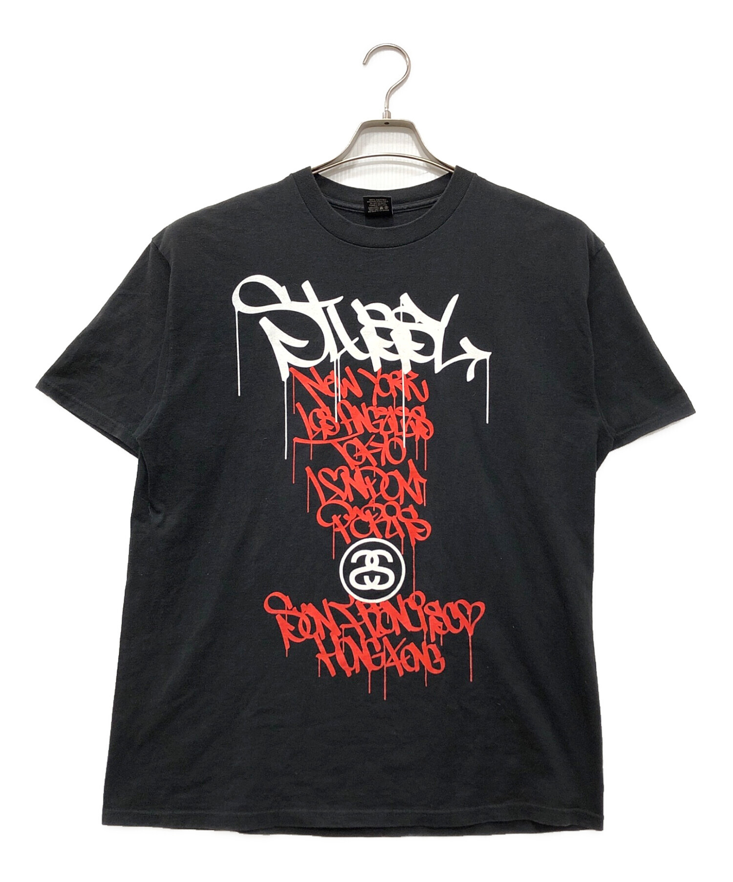 中古・古着通販】stussy (ステューシー) GREY PVC ワールドツアーT 