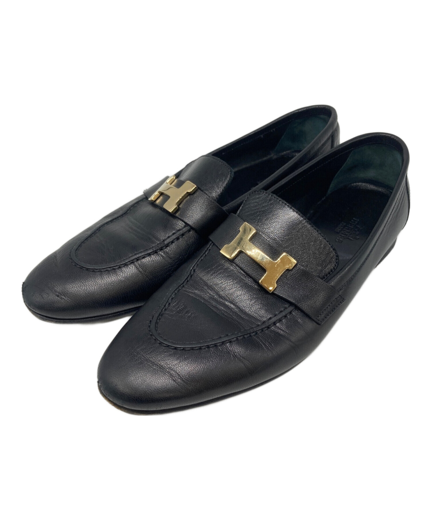 中古・古着通販】HERMES (エルメス) モカシンパリローファー ブラック