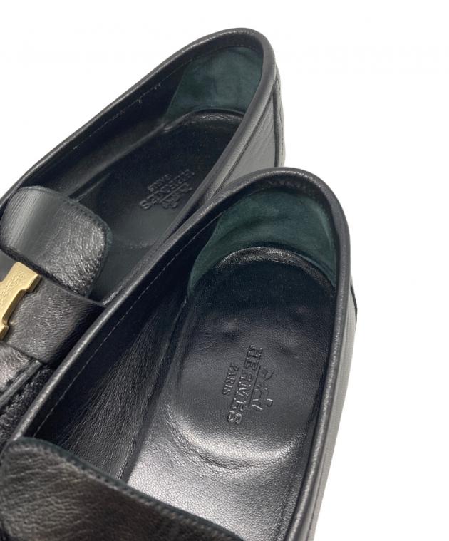 中古・古着通販】HERMES (エルメス) モカシンパリローファー ブラック