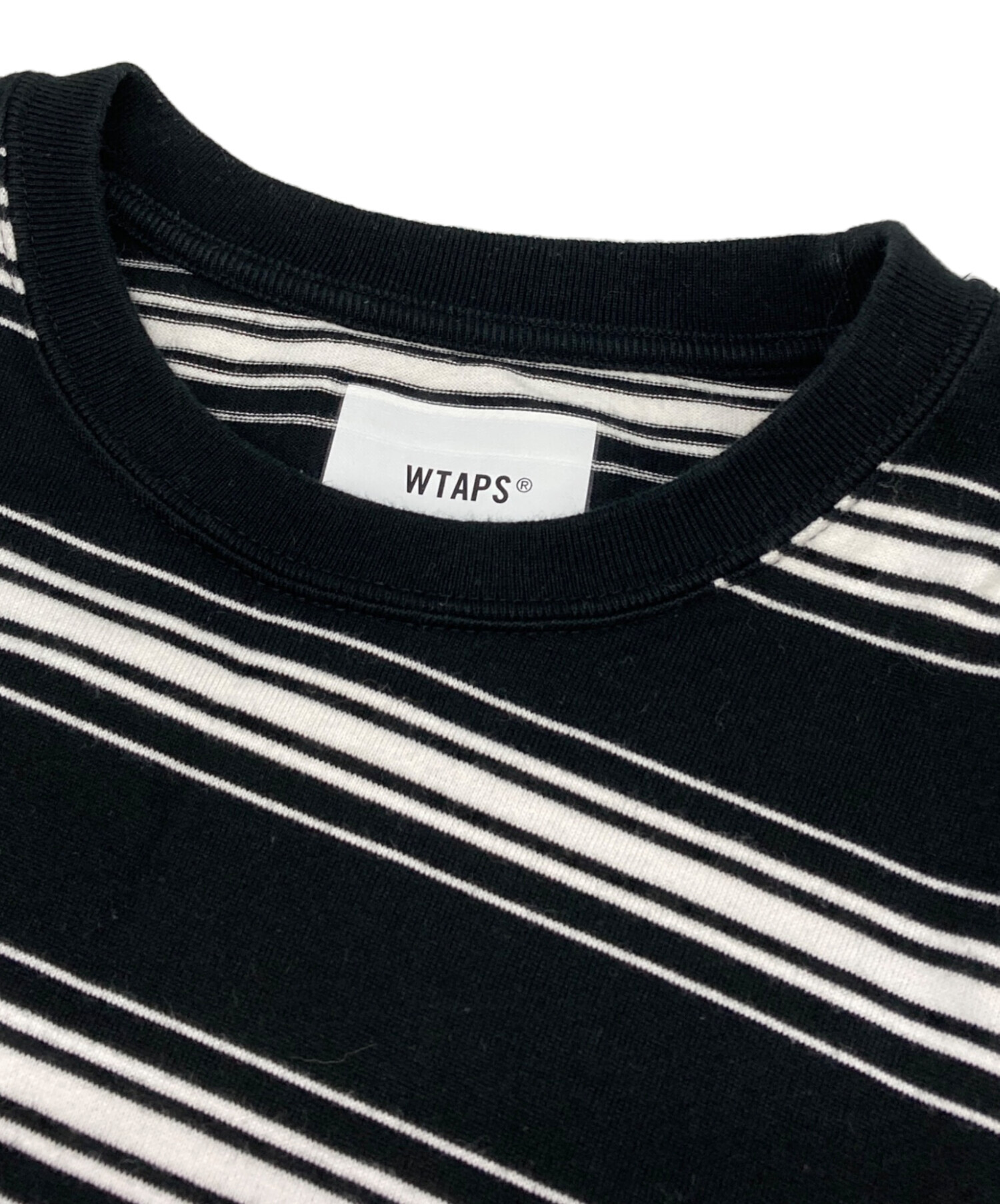 中古・古着通販】WTAPS (ダブルタップス) ボーダーカットソー ブラック