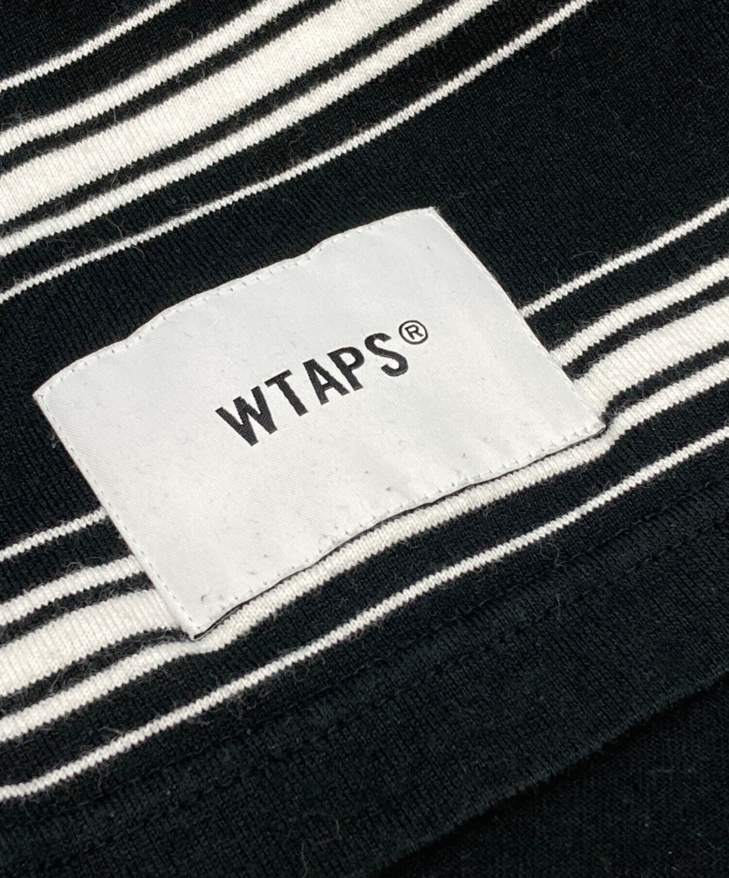 中古・古着通販】WTAPS (ダブルタップス) ボーダーカットソー ブラック