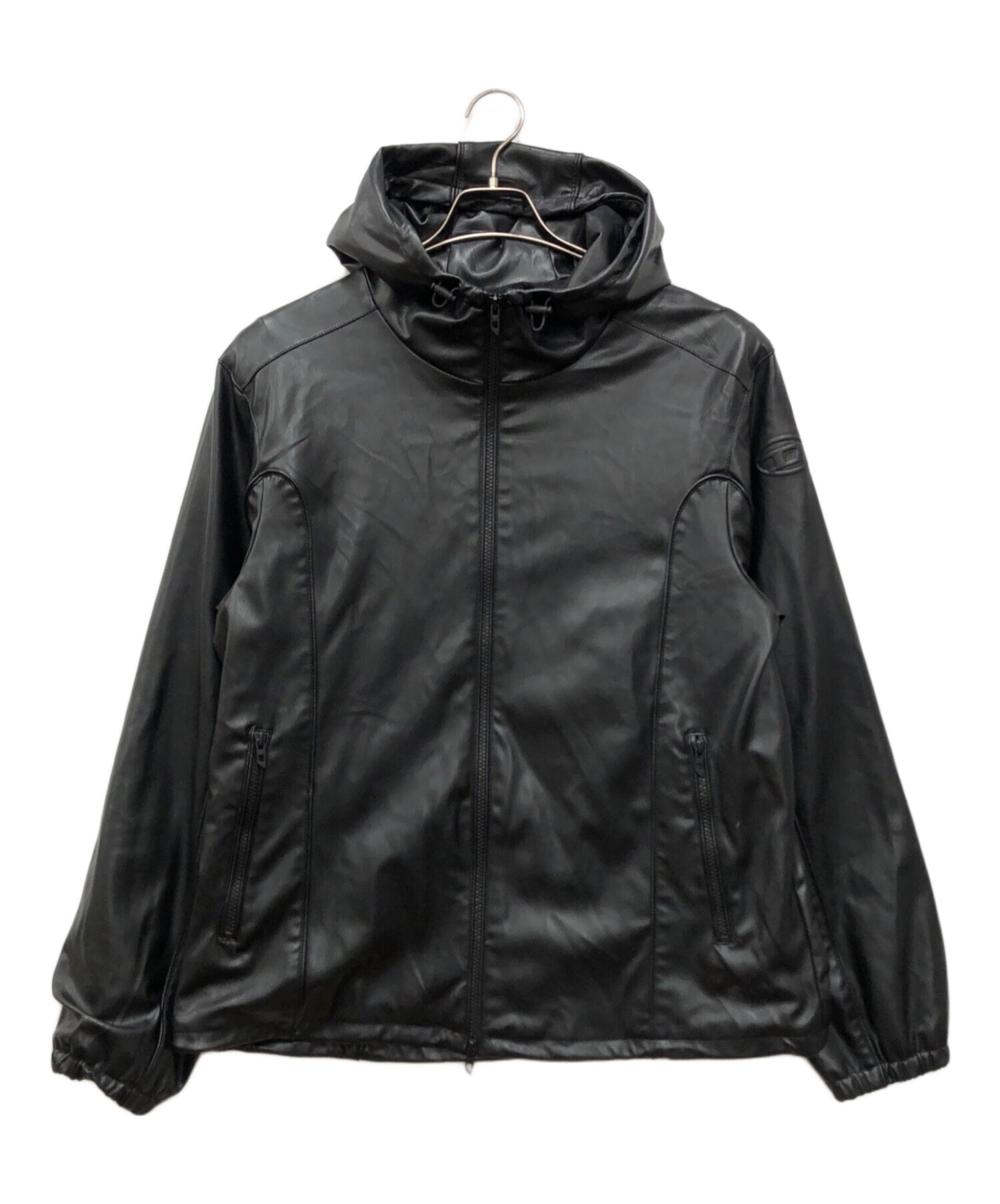 DIESEL ディーゼル J-Hives-Pgbx フェイクレザージャケット J-HIVES-PGBX フード付きジャケット｜ブラック｜メンズ｜DIESEL