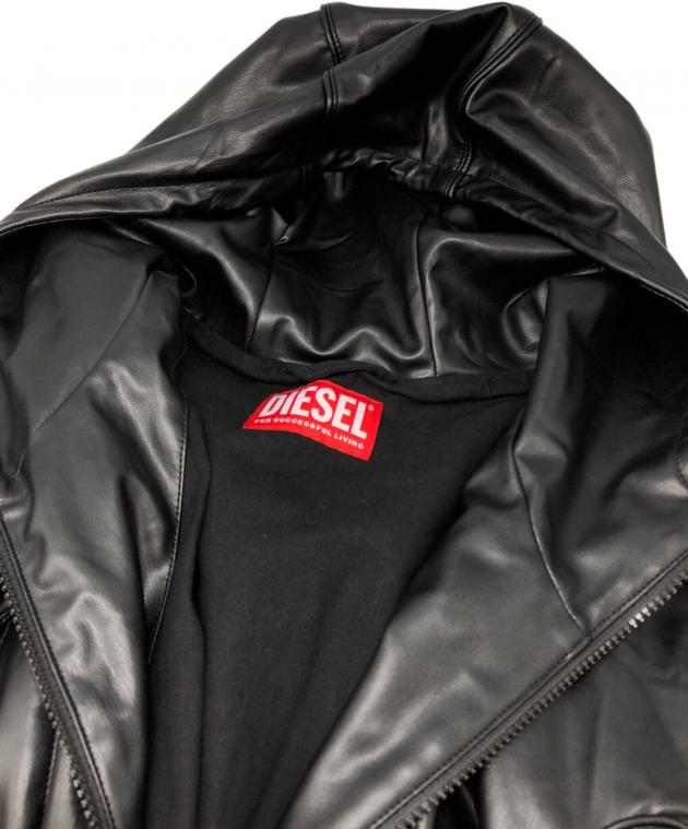 DIESEL ディーゼル J-Hives-Pgbx フェイクレザージャケット J-HIVES-PGBX フード付きジャケット｜ブラック｜メンズ｜DIESEL