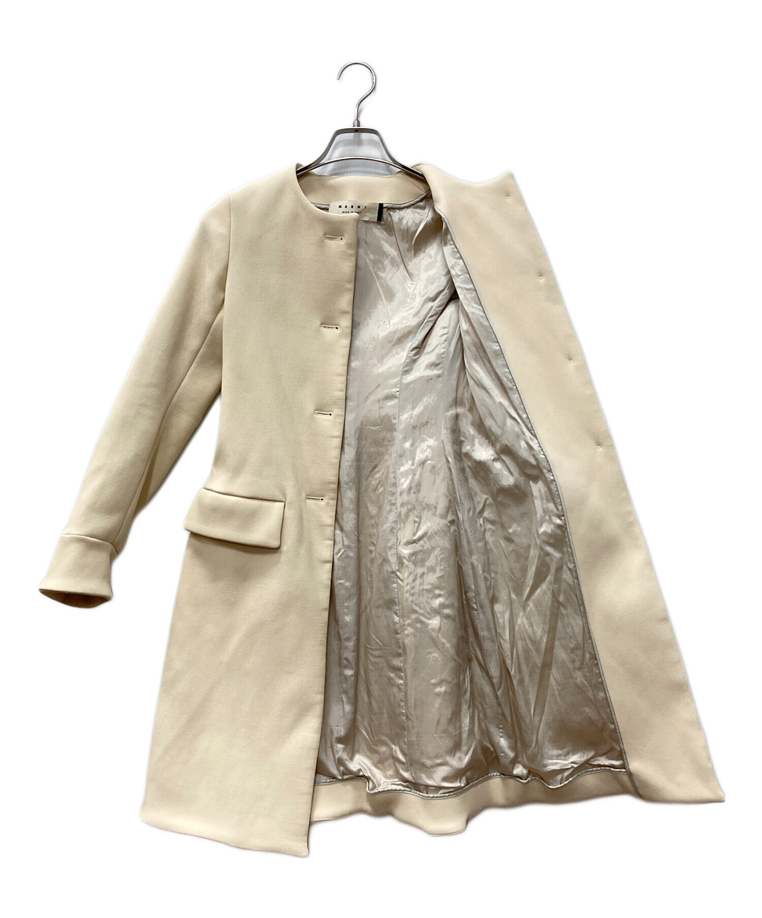 中古・古着通販】MARNI (マルニ) ノーカラーコート ホワイト サイズ:36