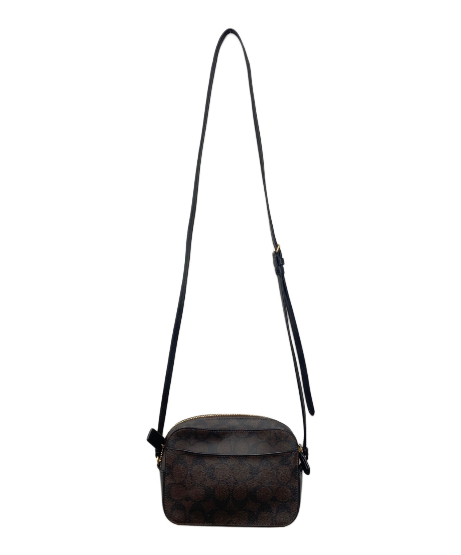 COACH コーチ ショルダーバッグ  黒 【古着】【中古】【送料無料】 中古・古着通販】COACH (コーチ) レザーショルダーバッグ ブラック