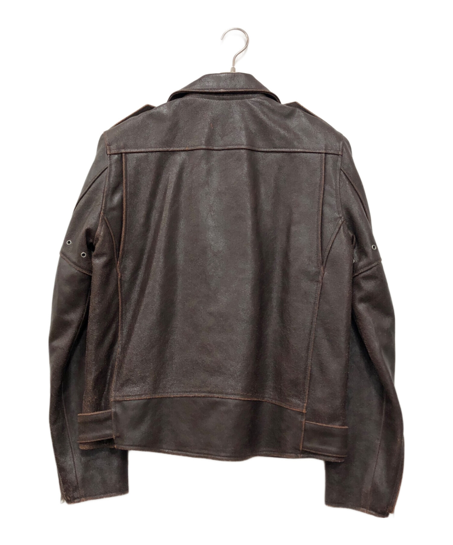 【良品】Johnbull レザージャケット 中古・古着通販】Johnbull (ジョンブル) クラックレザーダブル