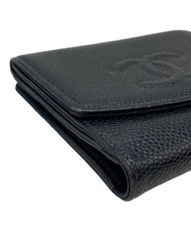 中古・古着通販】CHANEL (シャネル) ココマーク キャビアスキンWホック