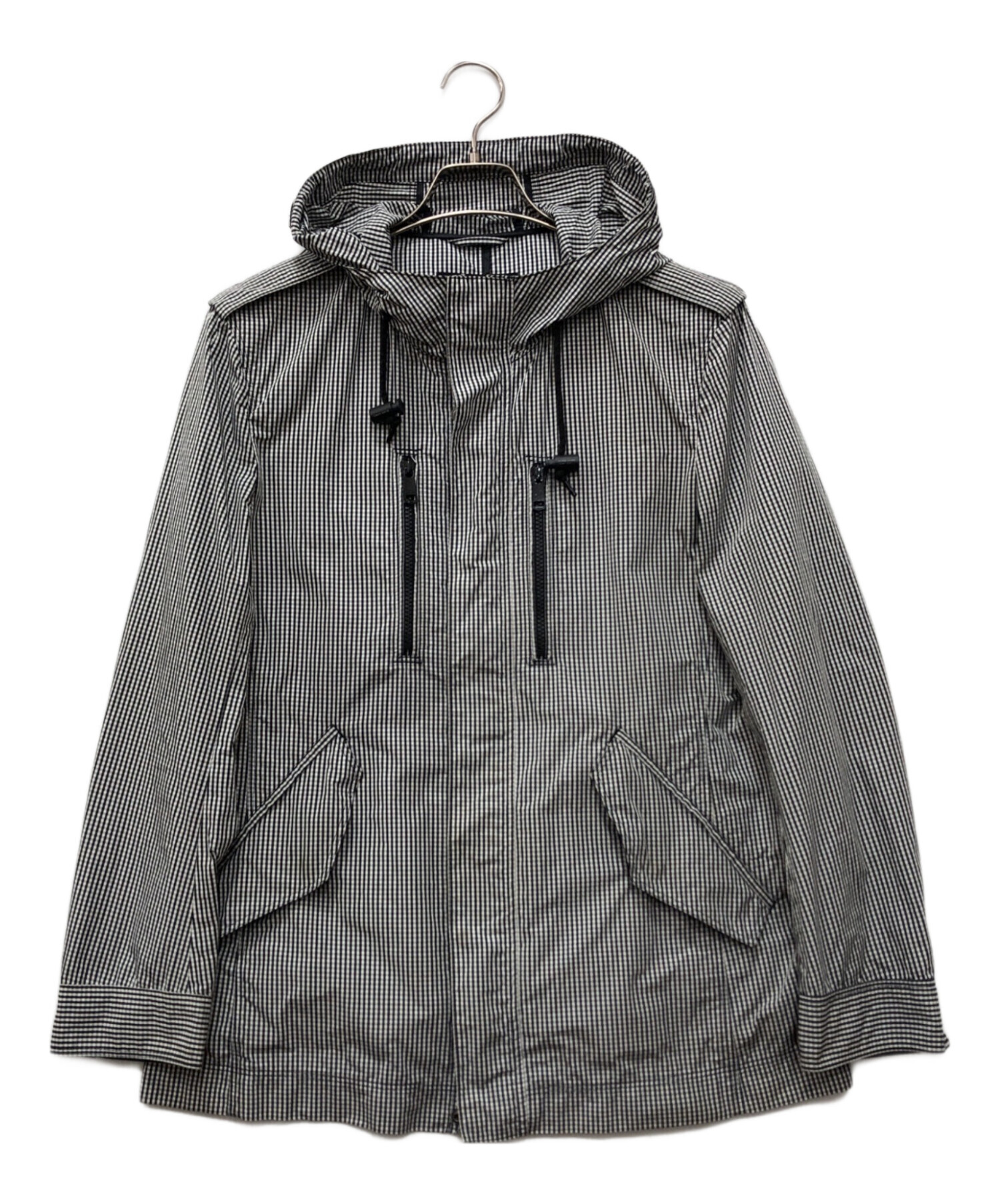新品タグ付Burberryバーバリーブラックレーベルフード付ジャケットチェックL 中古・古着通販】BURBERRY BLACK LABEL (バーバリーブラックレーベル