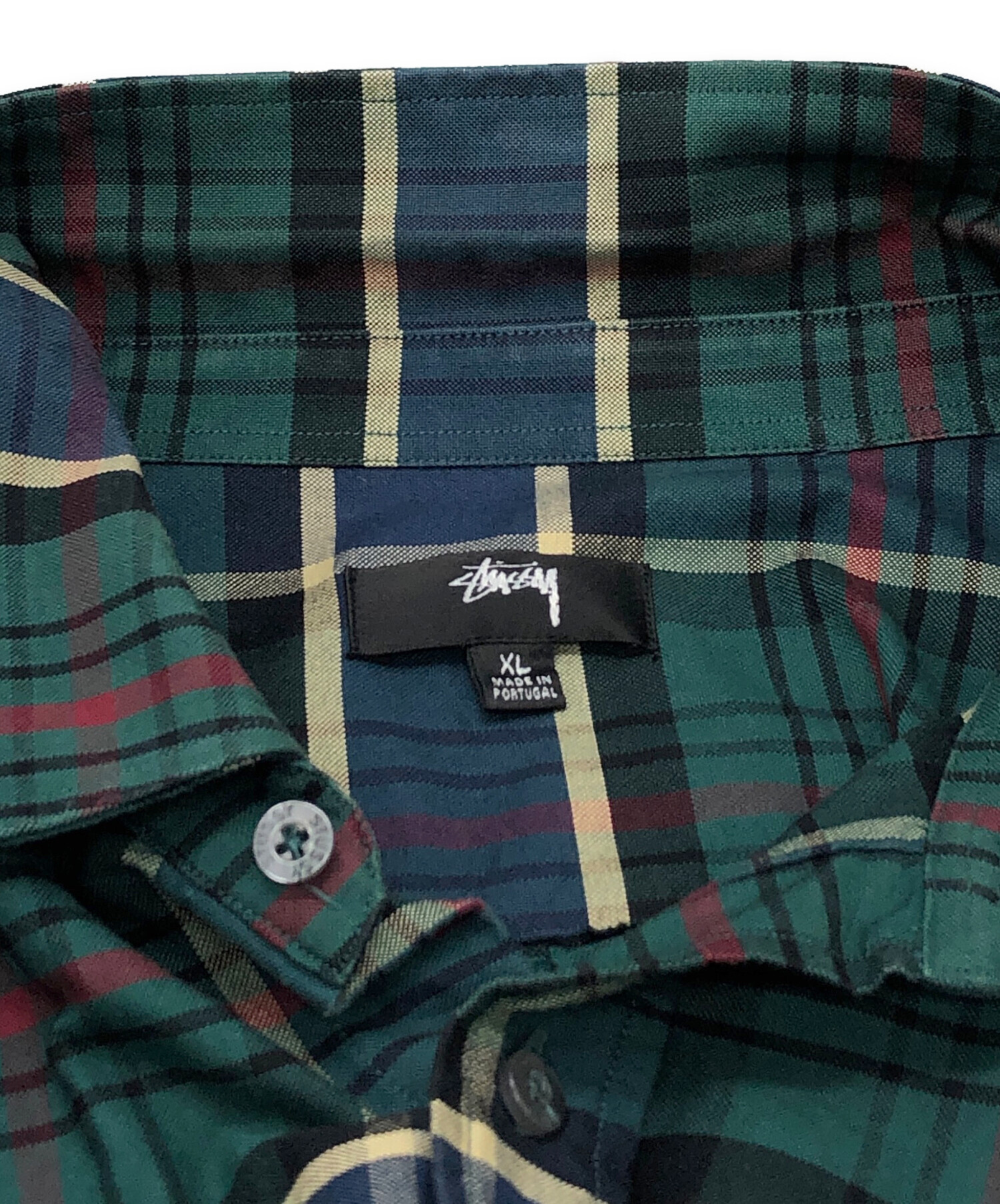 中古・古着通販】stussy (ステューシー) チェックシャツ グリーン