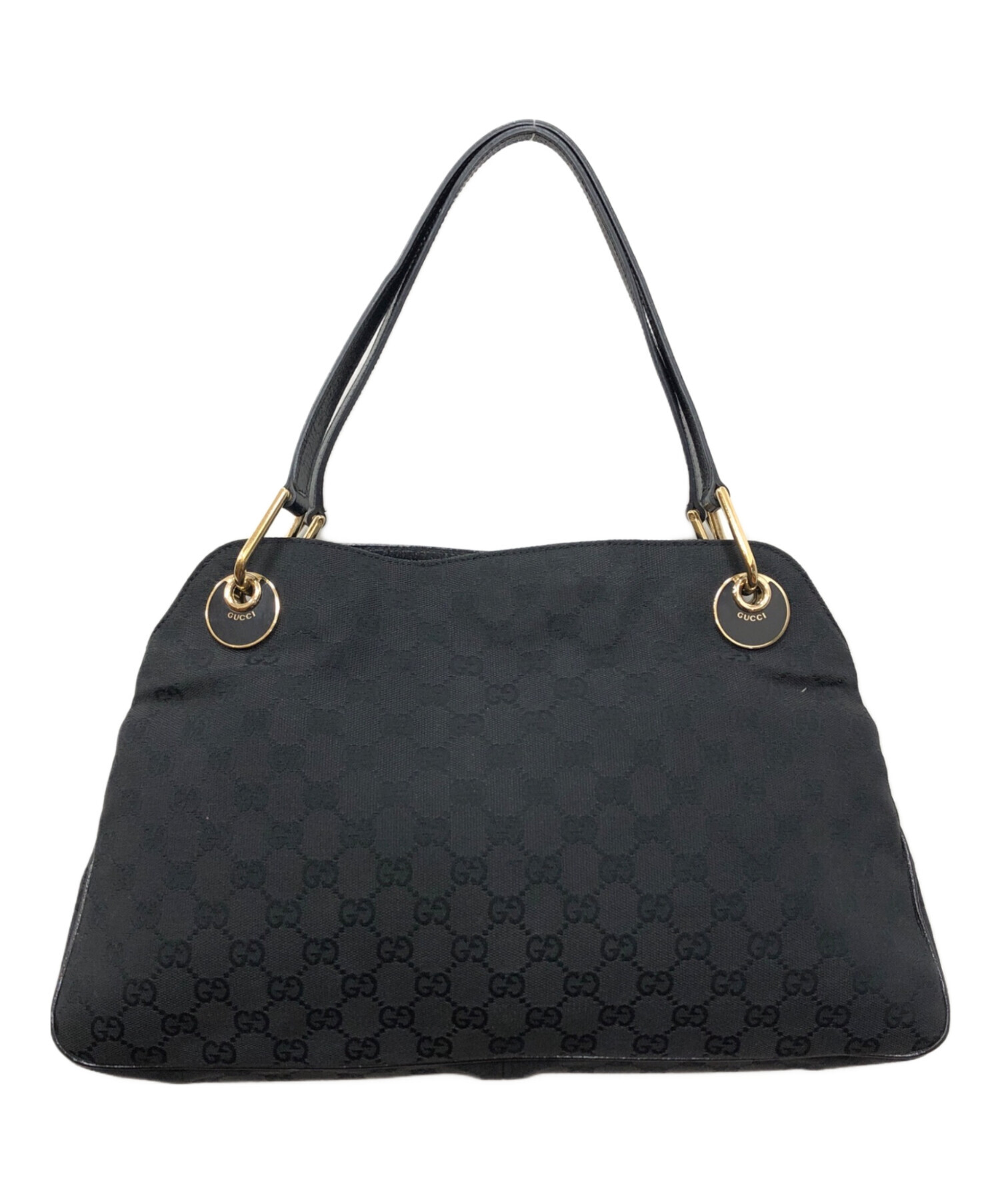 GUCCI グッチ ショルダーバッグ GGキャンバス×レザー ブラック 【公式
