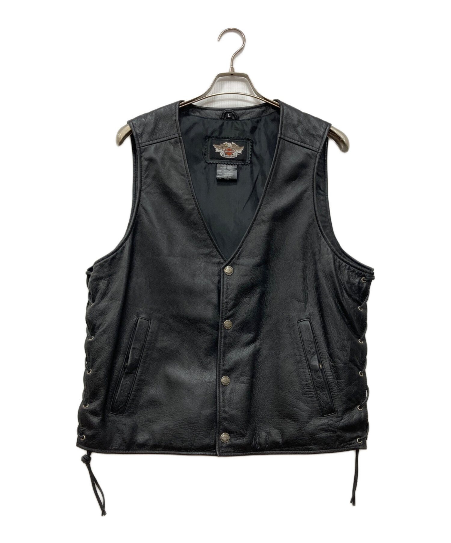 ハーレー　レザーベスト 中古・古着通販】HARLEY-DAVIDSON (ハーレーダビッドソン) レース