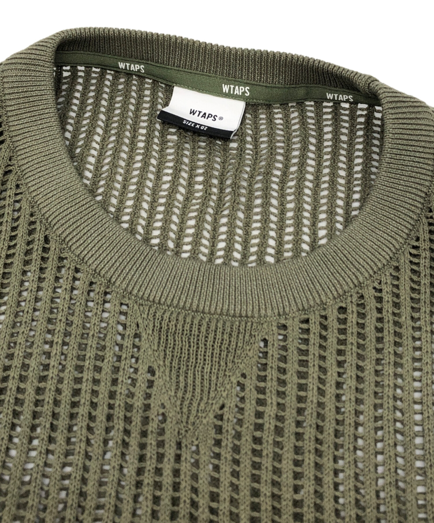 WTAPS GHILL / SWEATER メッシュ ニット S 半袖 オリーブ 中古・古着通販】WTAPS (ダブルタップス) GHILL SWEATER COTTON