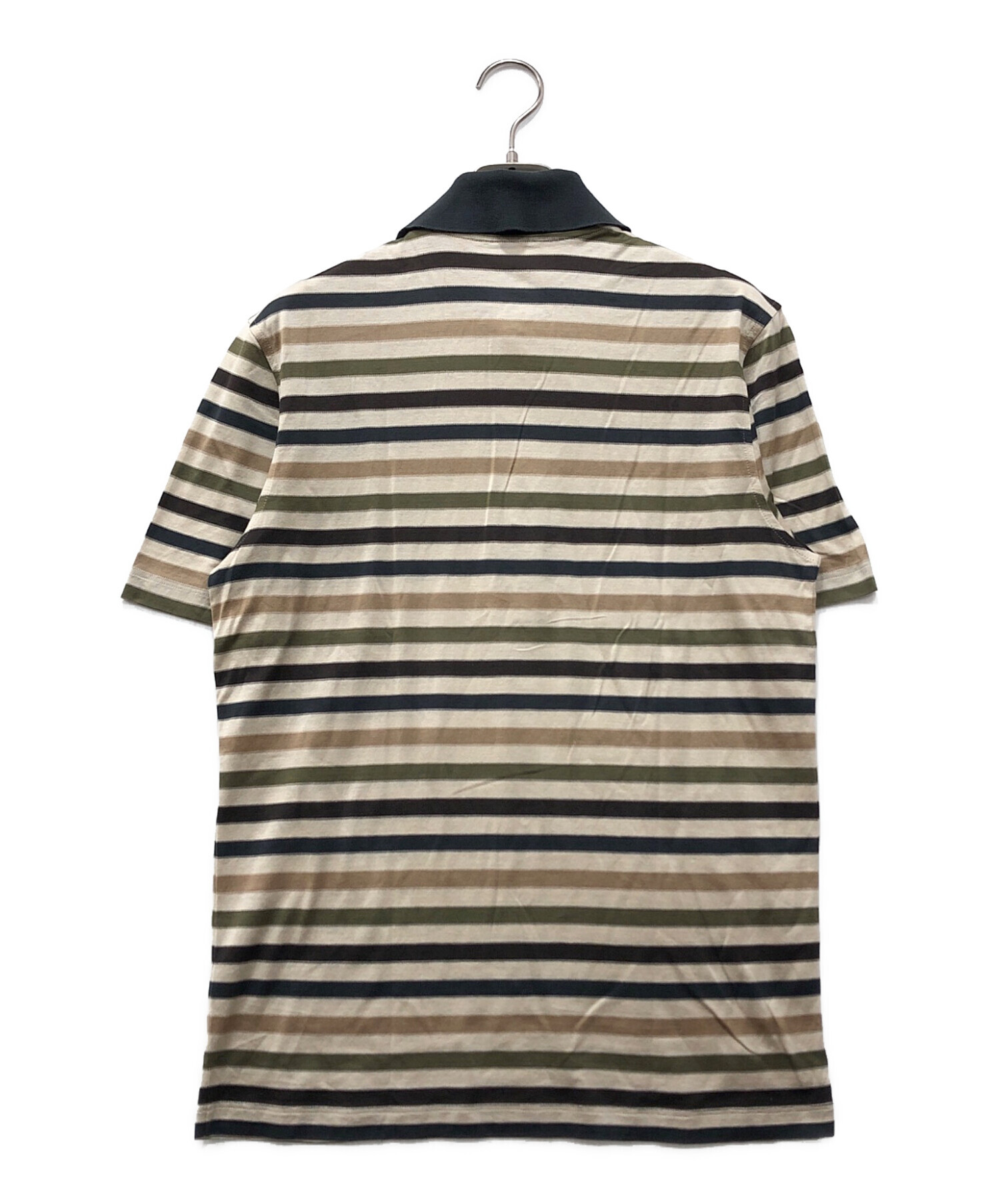 ルイヴィトン ワンポイントロゴ ボーダー ポロシャツ Lサイズ イタリア製 中古・古着通販】LOUIS VUITTON (ルイ ヴィトン) ボーダーポロシャツ