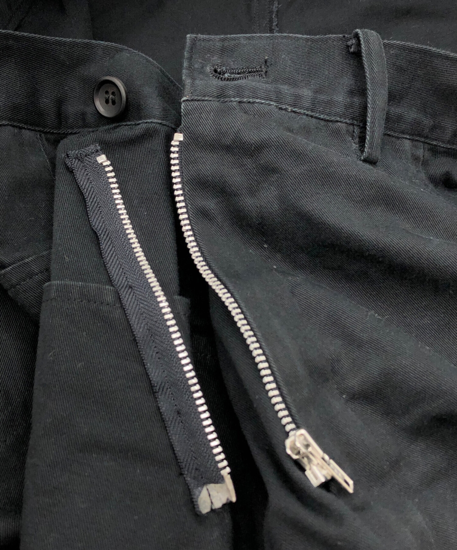 Y's ワイズ 後ラップ変型パンツ 中古・古着通販】Y's (ワイズ) 変形ワイドラップロングパンツ ブラック
