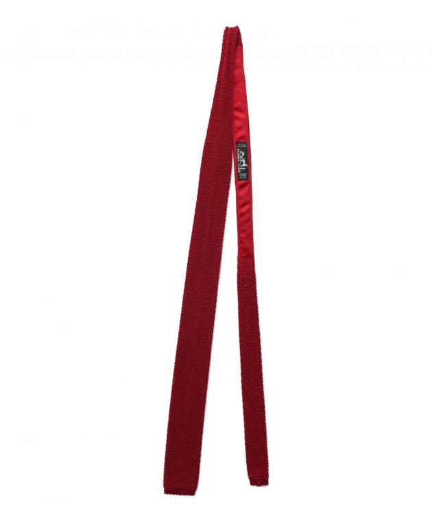 HERMES エルメス　ネクタイ　ニットタイ　スクエアタイ　レッド 中古・古着通販】HERMES (エルメス) ニットタイ レッド サイズ:下記