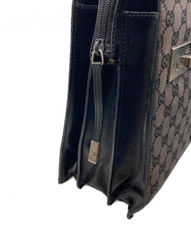 中古・古着通販】GUCCI (グッチ) GGキャンバスビジネスバッグ ブラック