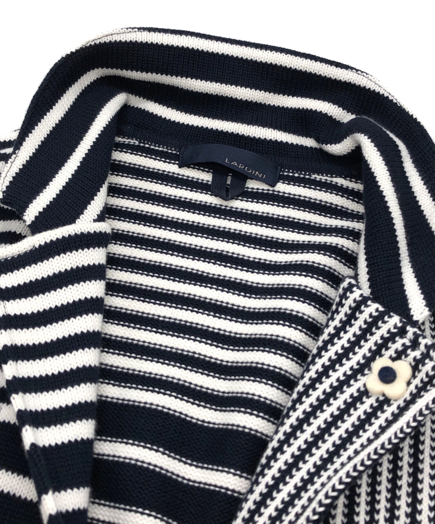 / ジャケット ニット / LARDINI / ラルディーニ Sサイズ ニットジャケット ラルディーニ　明るめネイビー 細身型 コットン / ジャケット・アウター