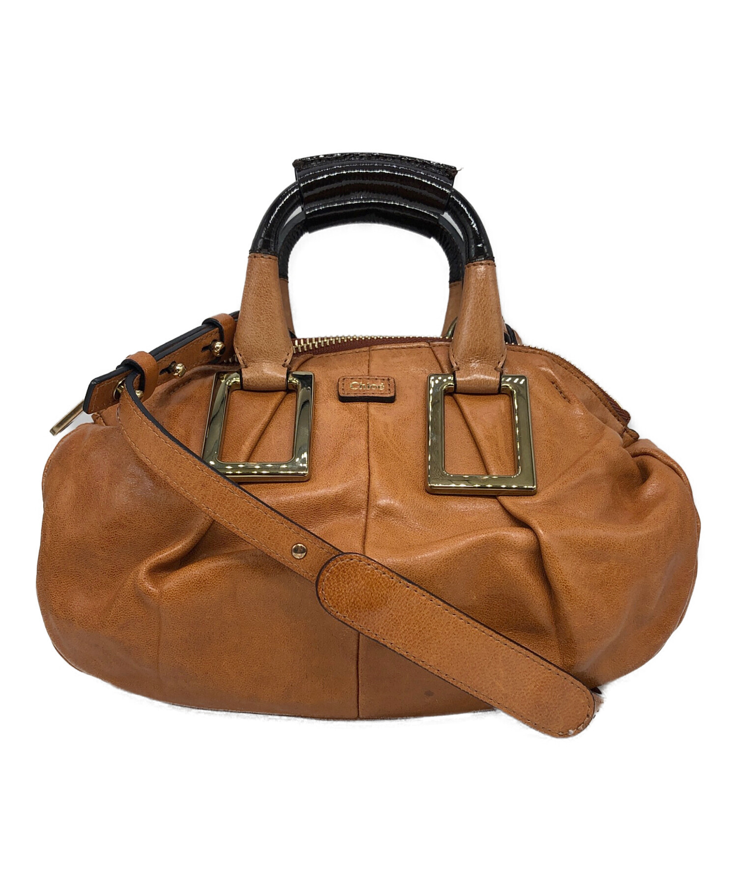 Chloé クロエ エテル レオパード柄 レザー ハンドバッグ ブラウン 中古・古着通販】Chloe (クロエ) エテル 2WAYハンドバッグ ブラウン
