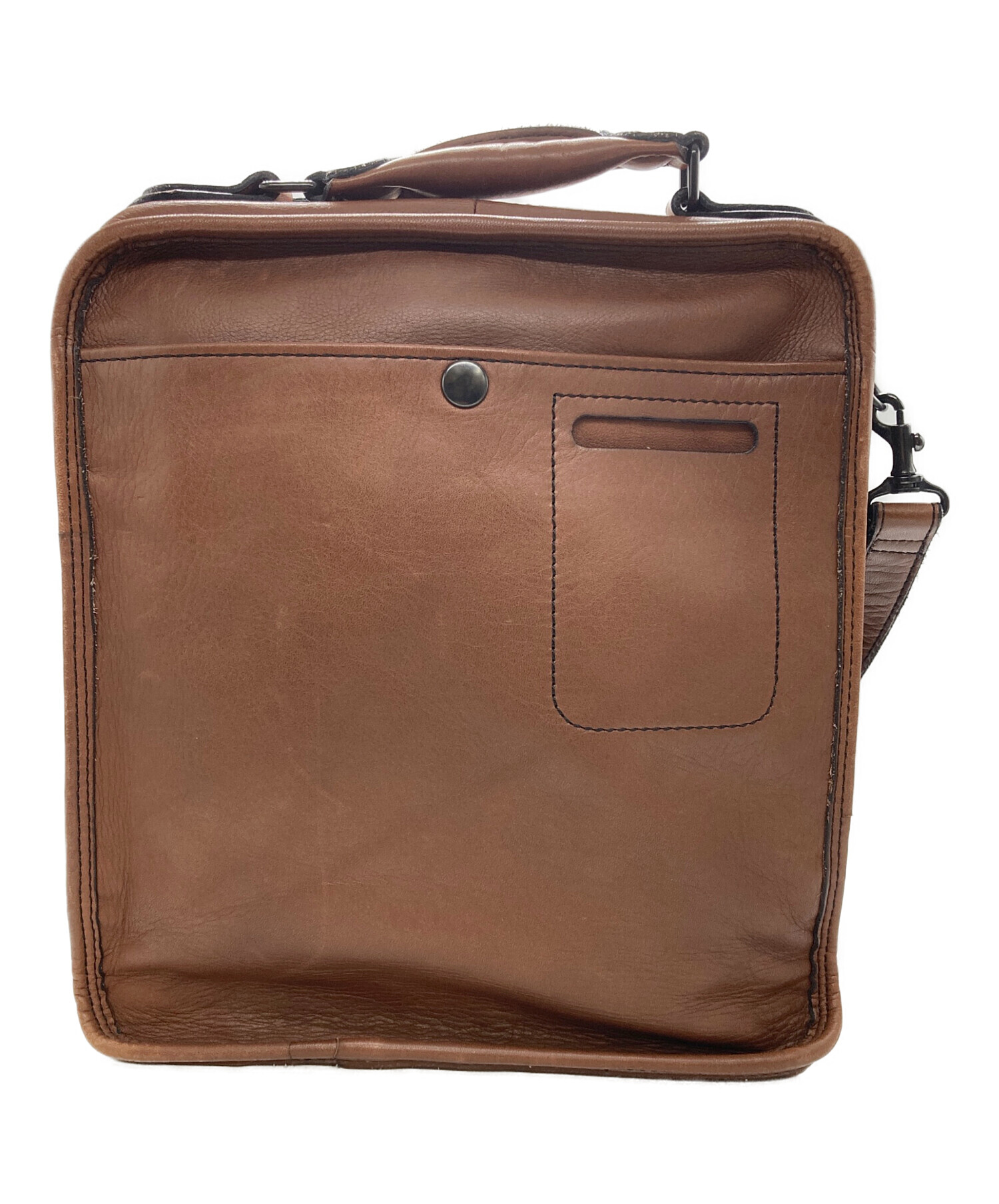 PORTER ポーター バロン メッセンジャーバッグ 斜めがけ レザー ブラウン 中古・古着通販】PORTER (ポーター) バロンレザー2WAYバッグ ブラウン