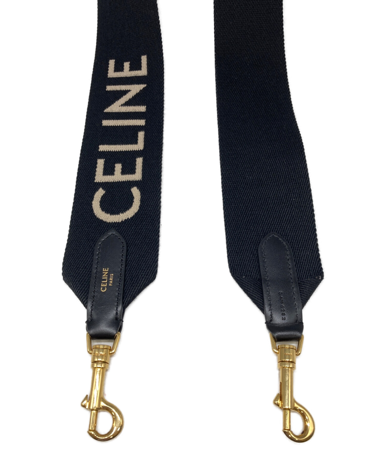 CELINE セリーヌ ジャガード ロング ストラップ ブラック 中古・古着通販】CELINE (セリーヌ) ジャガードロゴショルダー