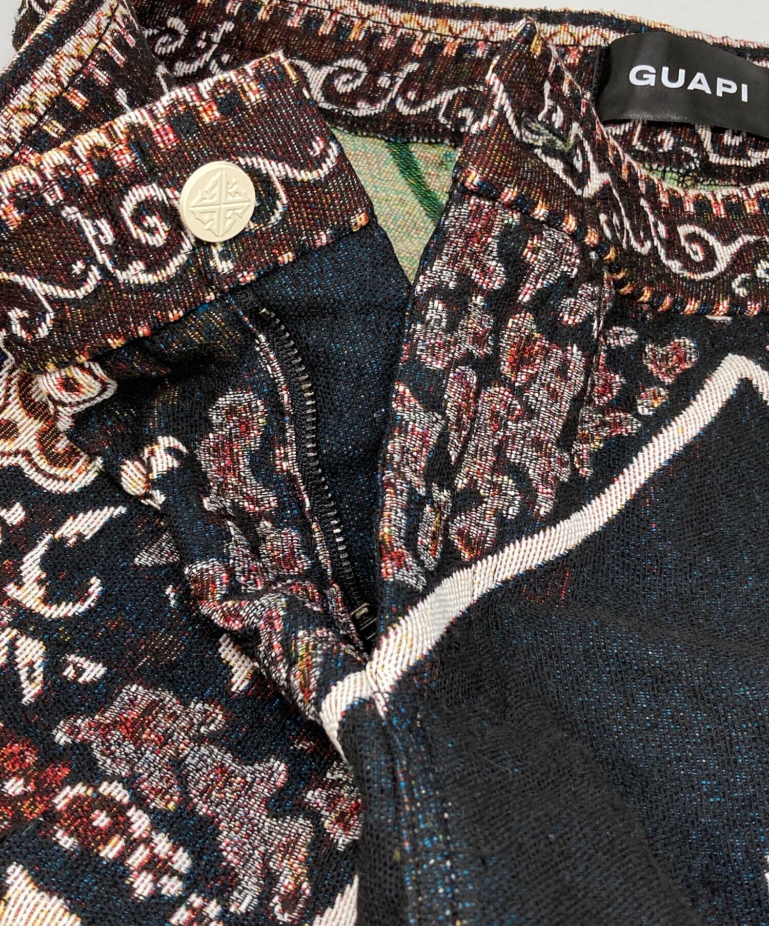 グアピ タペストリーパンツ 28 中古・古着通販】GUAPI (グアピ) Tapestry Pants ブラック サイズ:32