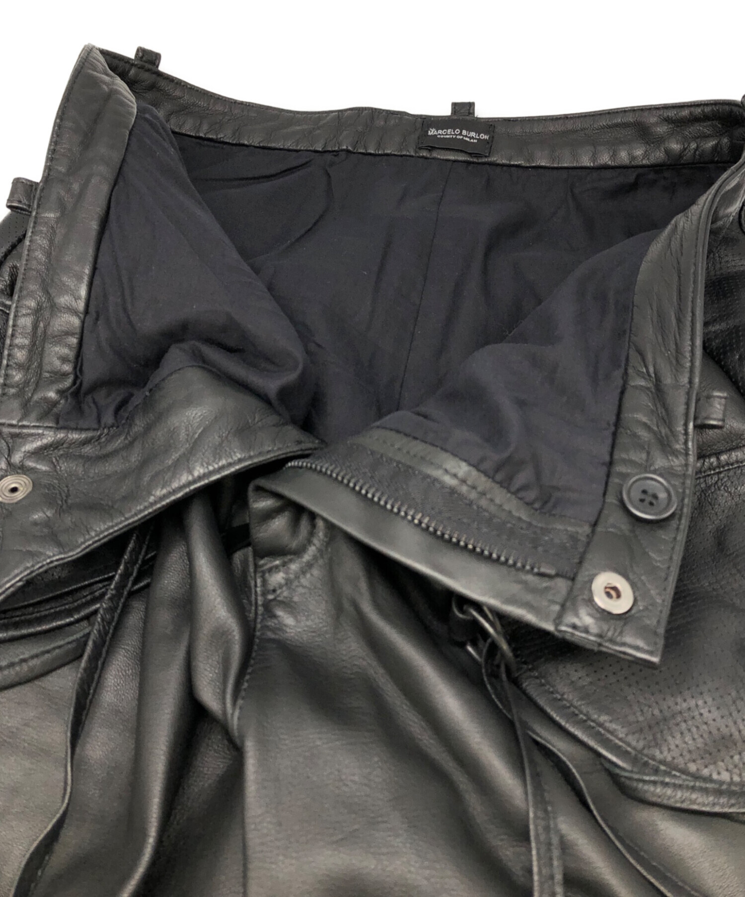 中古・古着通販】MARCELO BURLON (マルセロバーロン) ラムレザーカーゴ 
