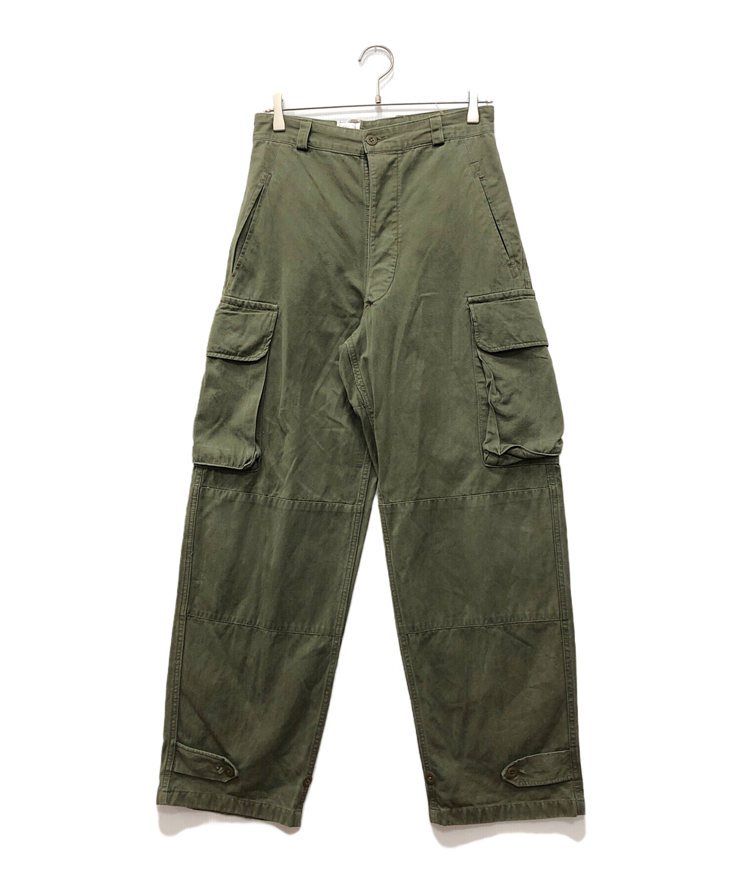 フランス軍　M47フィールドパンツ　カーゴパンツ オリーブ ボタンフライ 中古・古着通販】French Army (フランス軍) 後期 M-47 フィールド