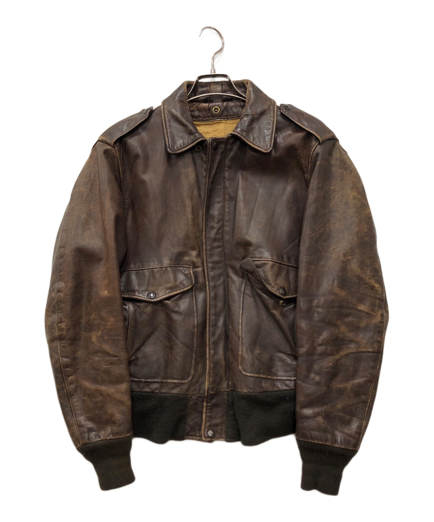 中古・古着通販】古着 (フルギ) A-2レザージャケット ブラウン サイズ 