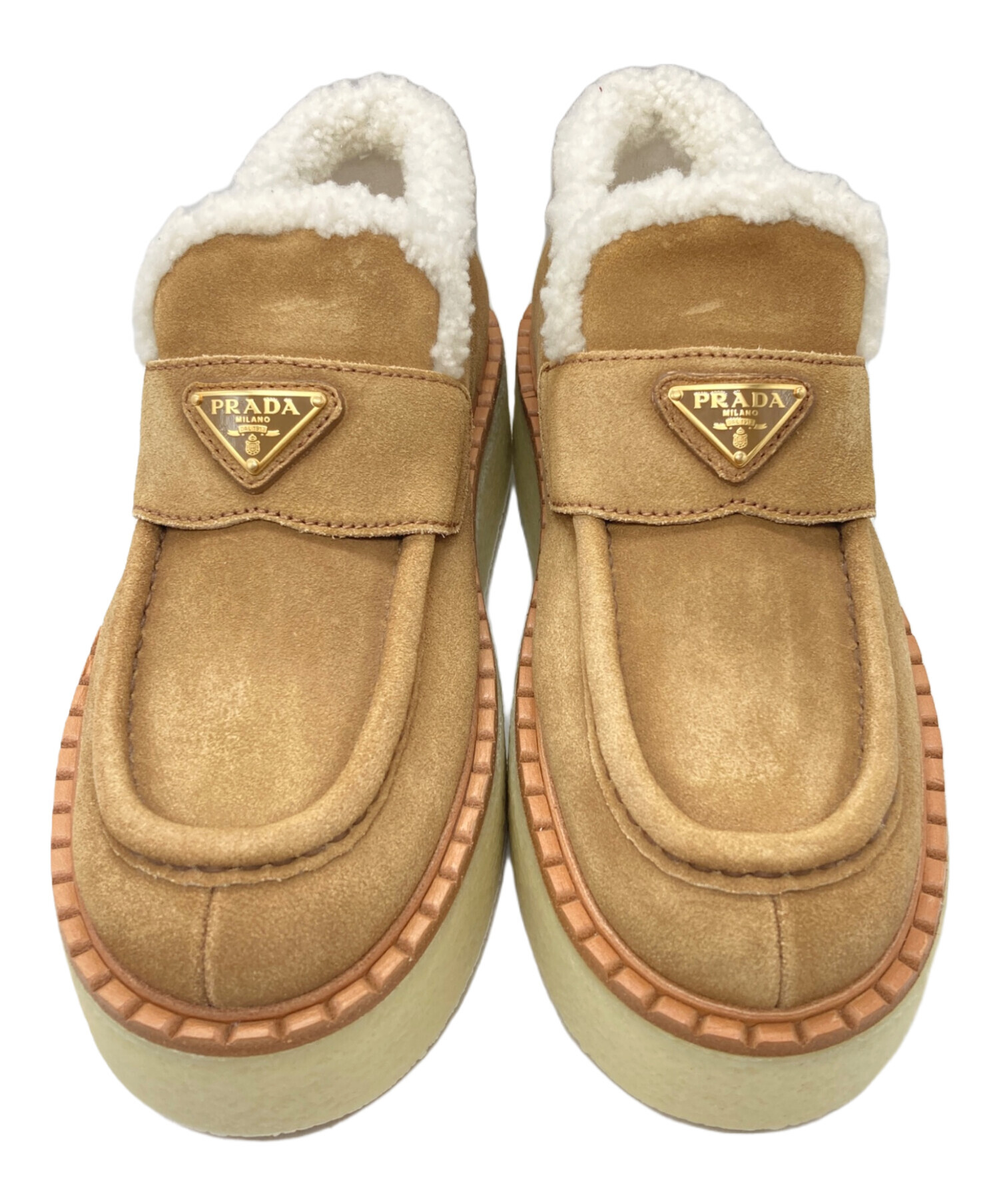 中古・古着通販】PRADA (プラダ) トライアングルスウェードローファー 