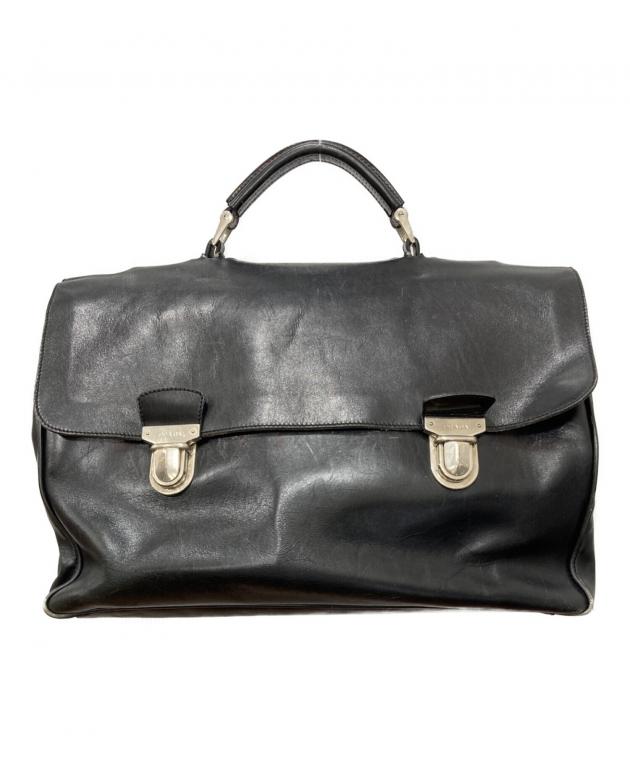PRADA プラダ　ブリーフケース　レザー　used 中古・古着通販】PRADA (プラダ) レザーブリーフケース ブラック