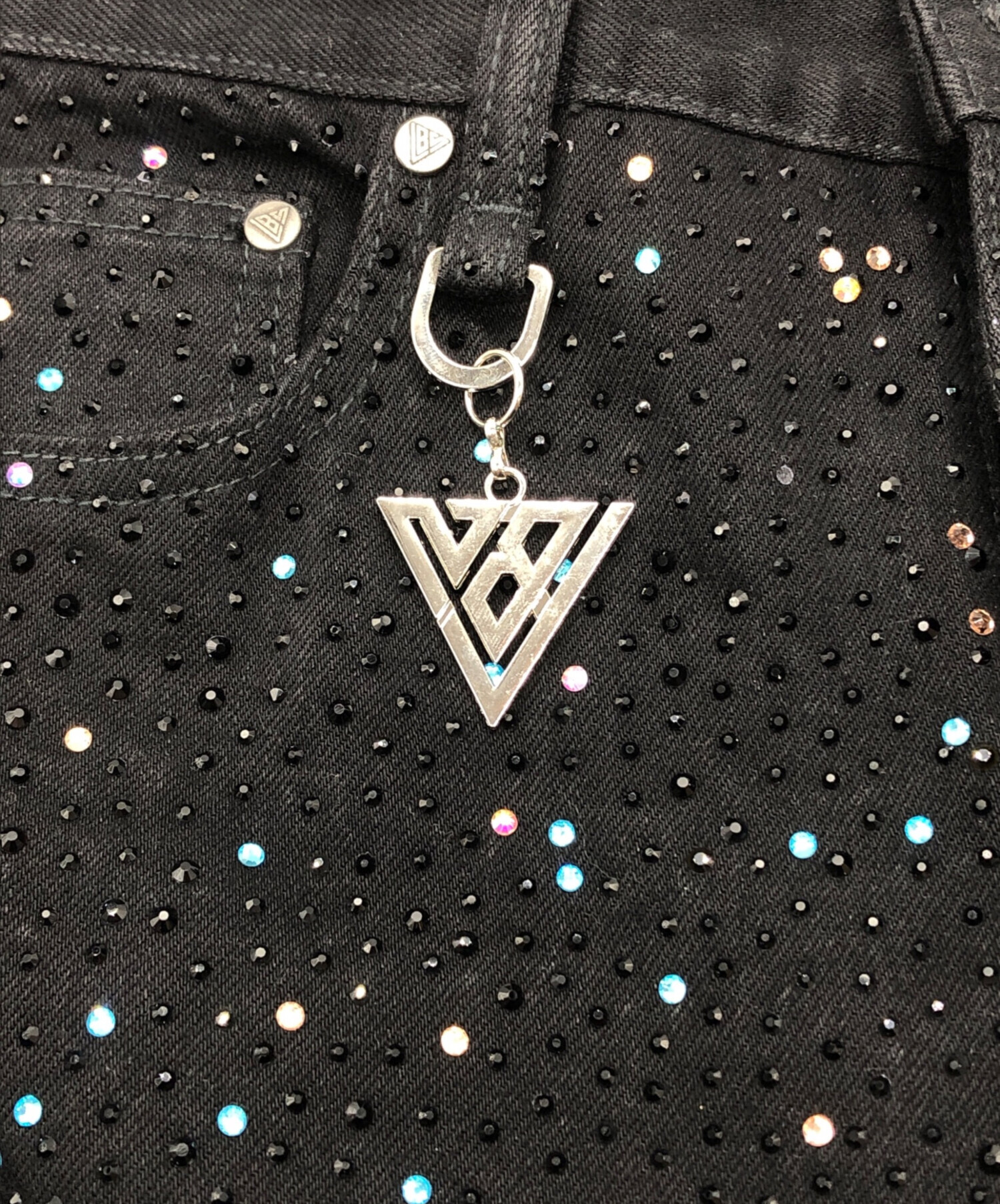 中古・古着通販】VALABASAS (バラバサス) ラインストーンフレアパンツ