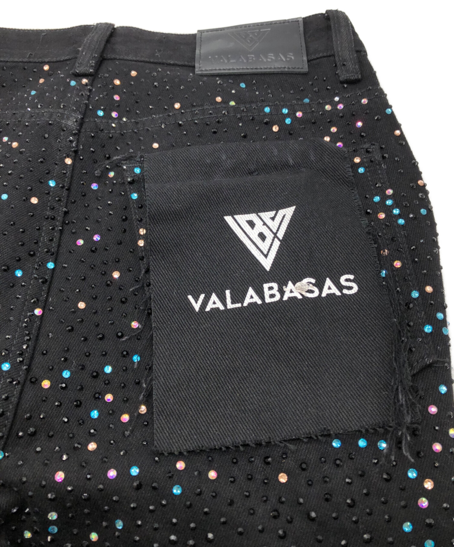 中古・古着通販】VALABASAS (バラバサス) ラインストーンフレアパンツ 