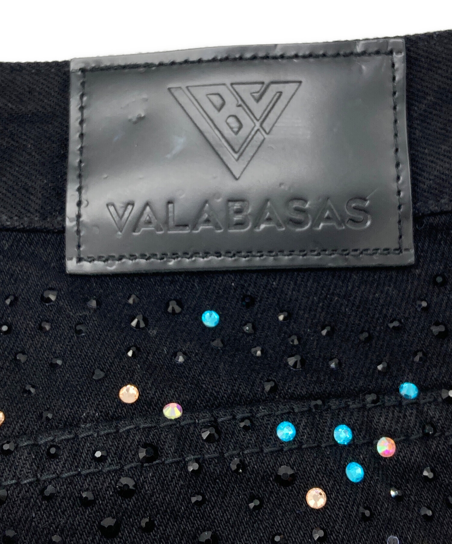 中古・古着通販】VALABASAS (バラバサス) ラインストーンフレアパンツ