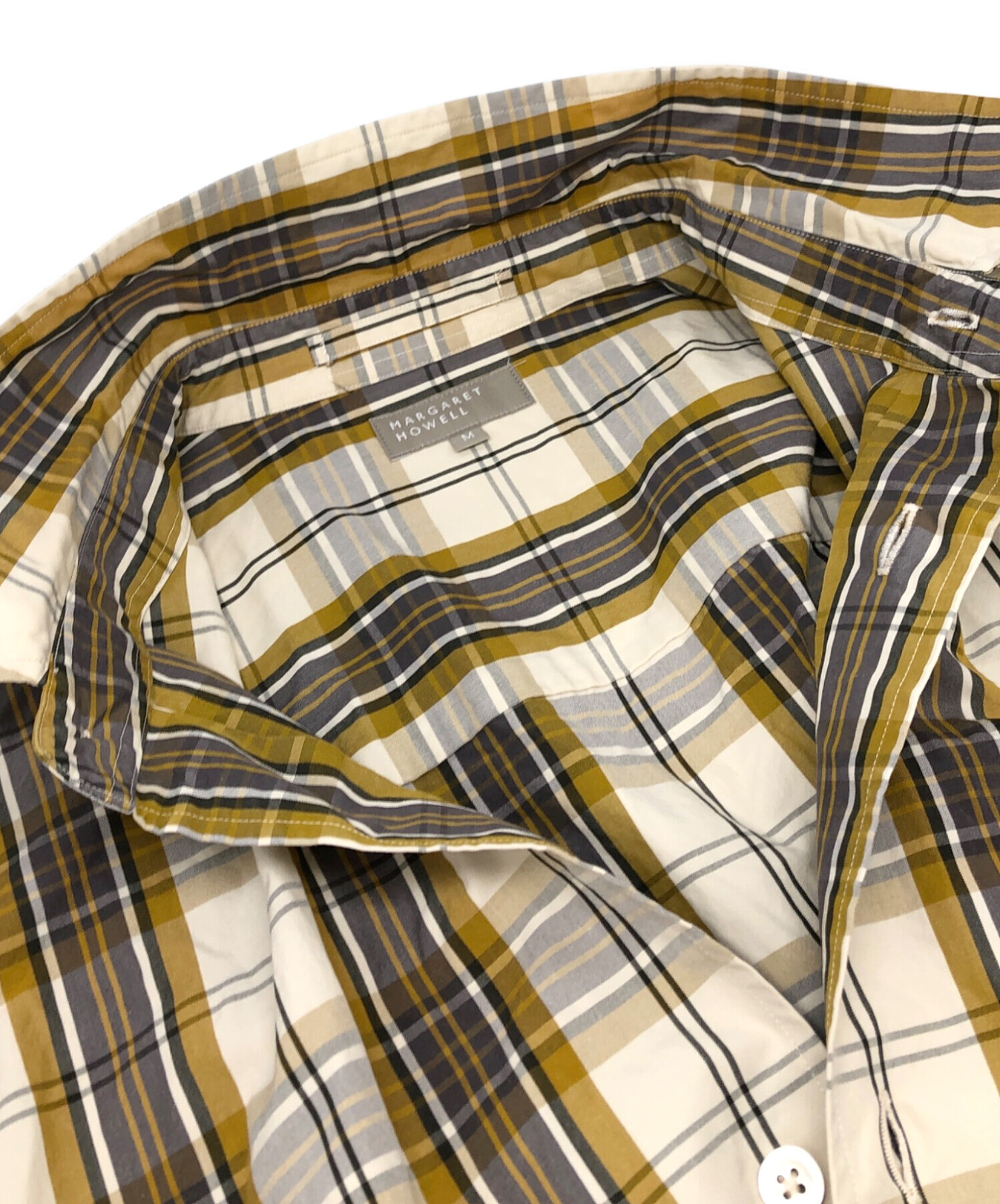 マーガレットハウエル GRAPHIC CHECK COTTON （L） 中古・古着通販】MARGARET HOWELL (マーガレットハウエル) GRAPHIC