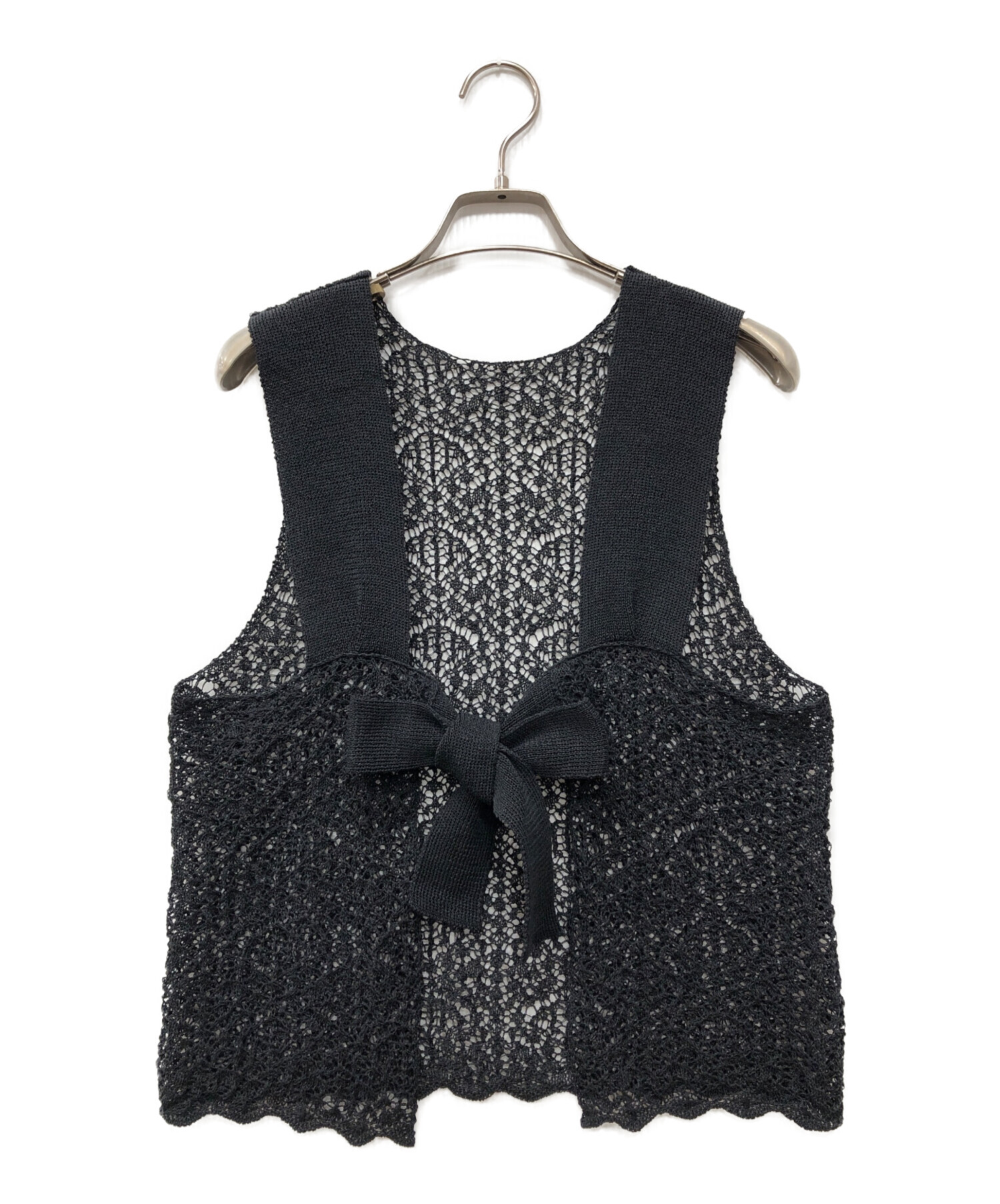 中古・古着通販】enrica (エンリカ) レースガラKNIT ネイビー サイズ