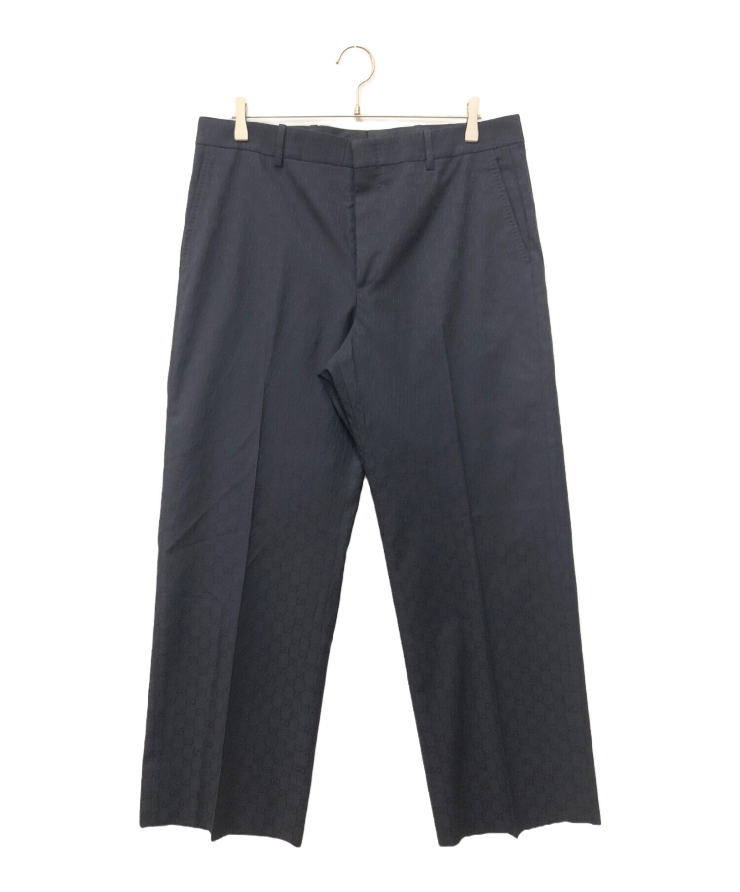 中古・古着通販】GUCCI (グッチ) GGジャガードウール パンツ ネイビー