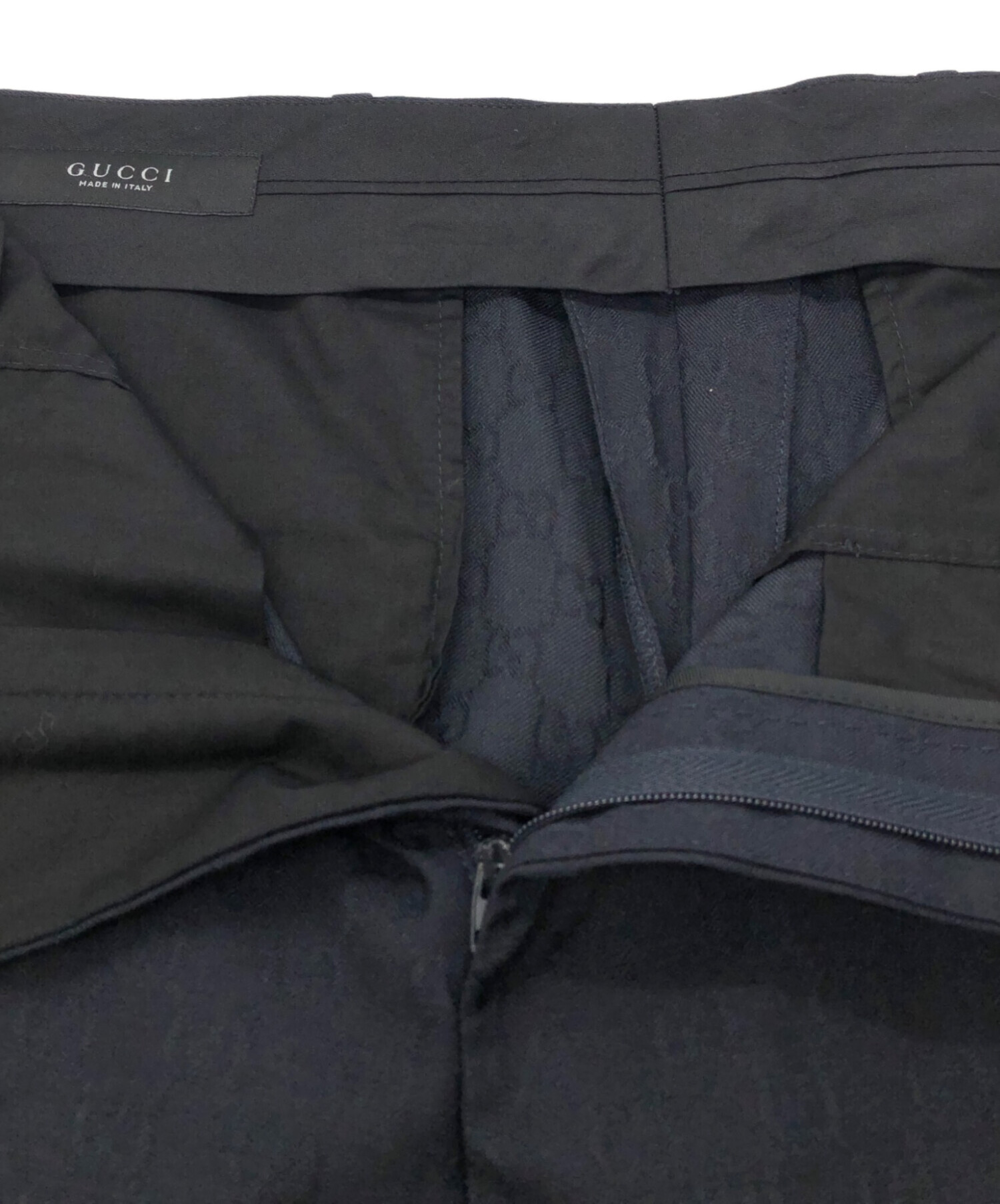 中古・古着通販】GUCCI (グッチ) GGジャガードウール パンツ ネイビー