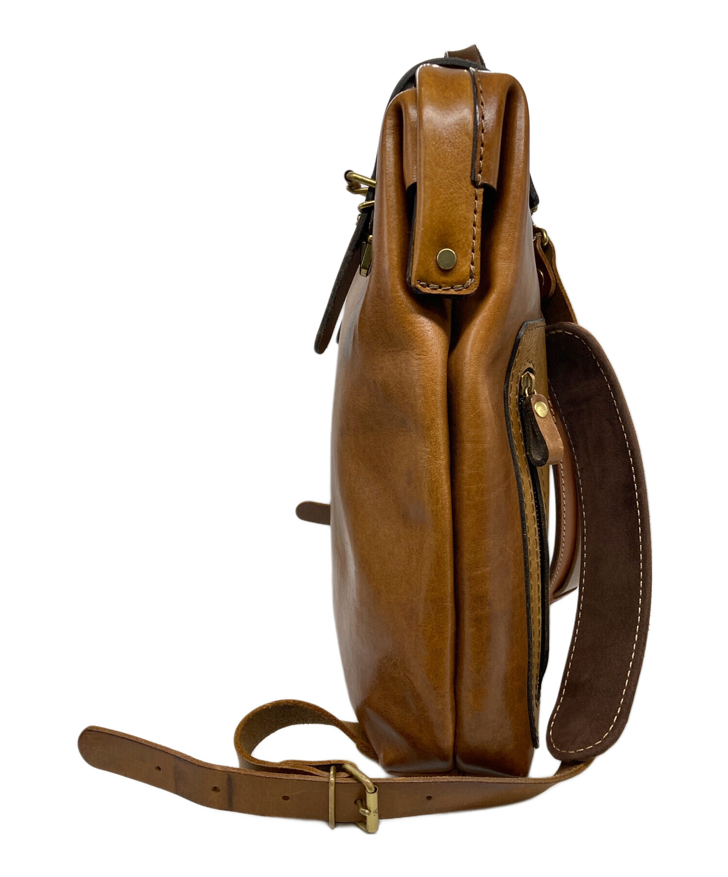 HERS レザー バックパック ブラウン 中古・古着通販】Herz (ヘルツ) ラックス レザーリュック ブラウン