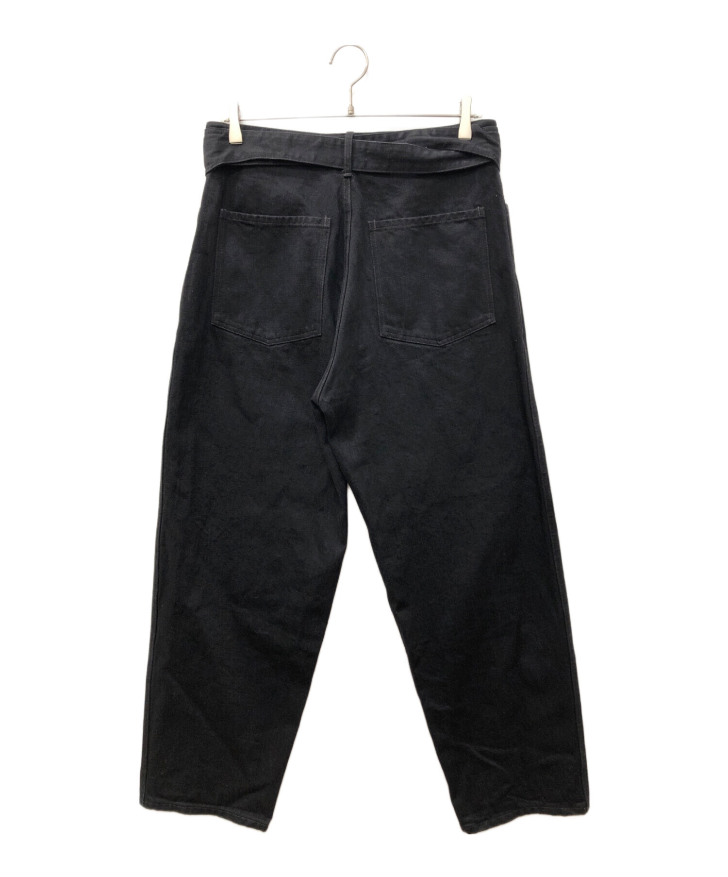 中古・古着通販】COMOLI (コモリ) ベルテッドパンツ ブラック サイズ 