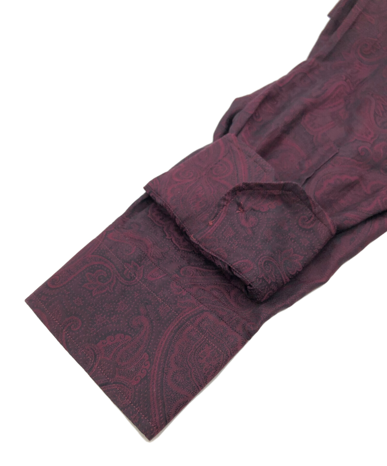 中古・古着通販】ETRO (エトロ) ペイズリージャガードシャツ ボルドー