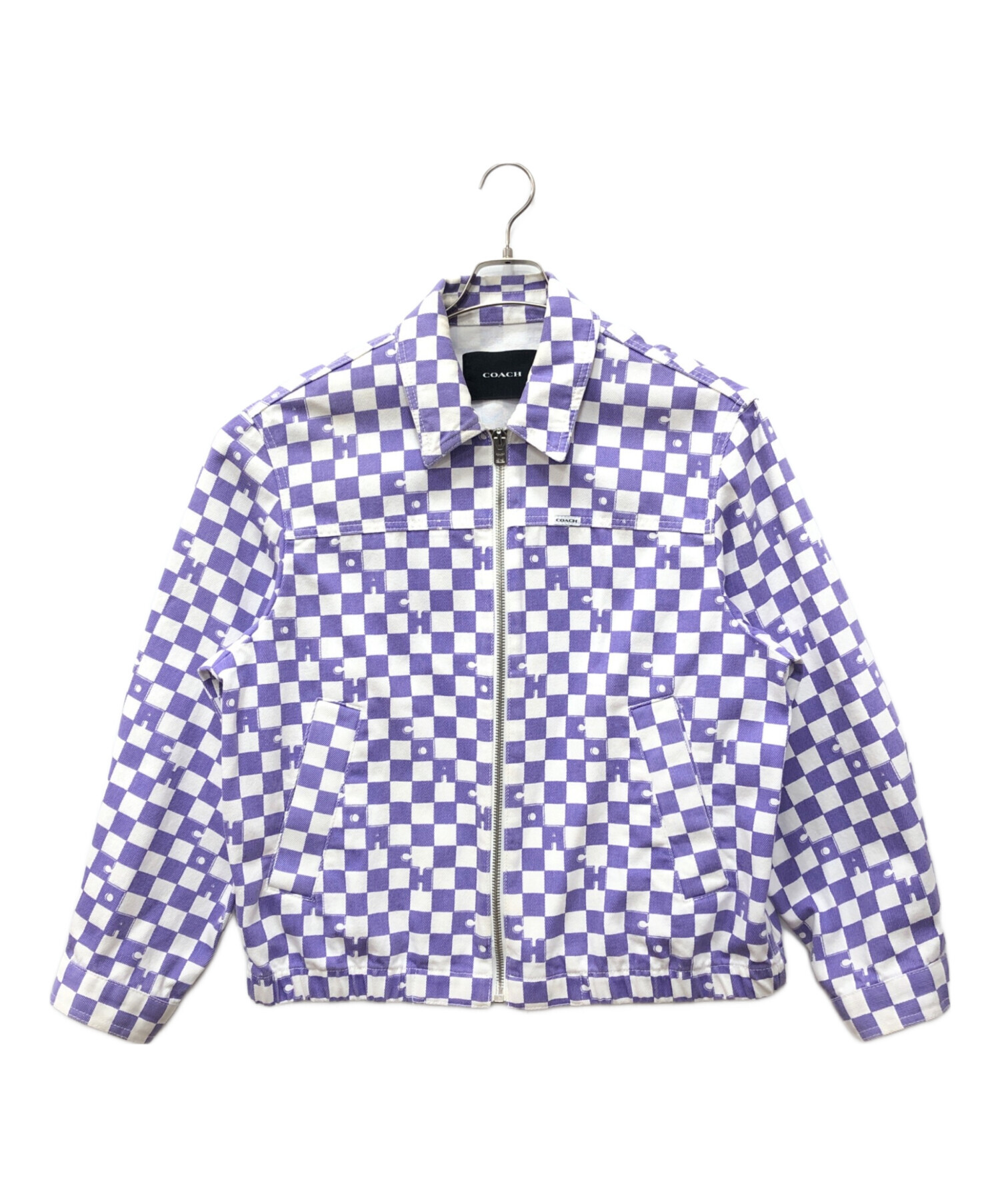 最終価格・COACHチェッカーボードデニムジャケット 中古・古着通販】COACH (コーチ) チェッカーボード デニム ジャケット