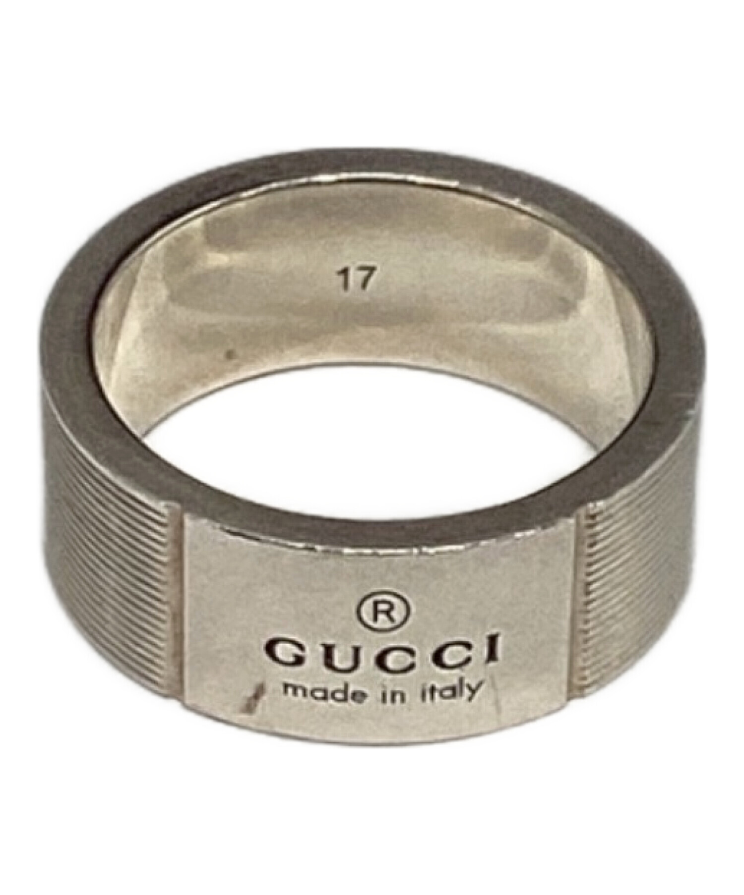 中古・古着通販】GUCCI (グッチ) ロゴリング シルバー サイズ:17