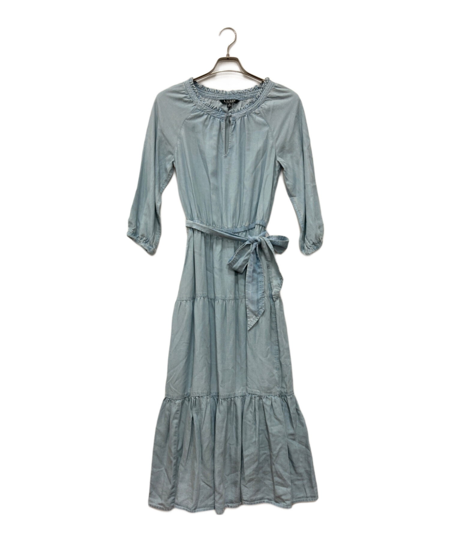 美品✨ローレンラルフローレン　23年モデル　デニムワンピース　ティアード 中古・古着通販】LAUREN RALPH LAUREN (ローレン ラルフ ローレン
