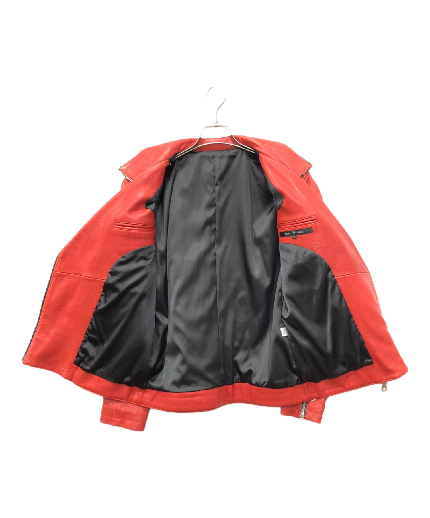 中古・古着通販】NO ID. (ノーアイディー) ダブルライダースレザー
