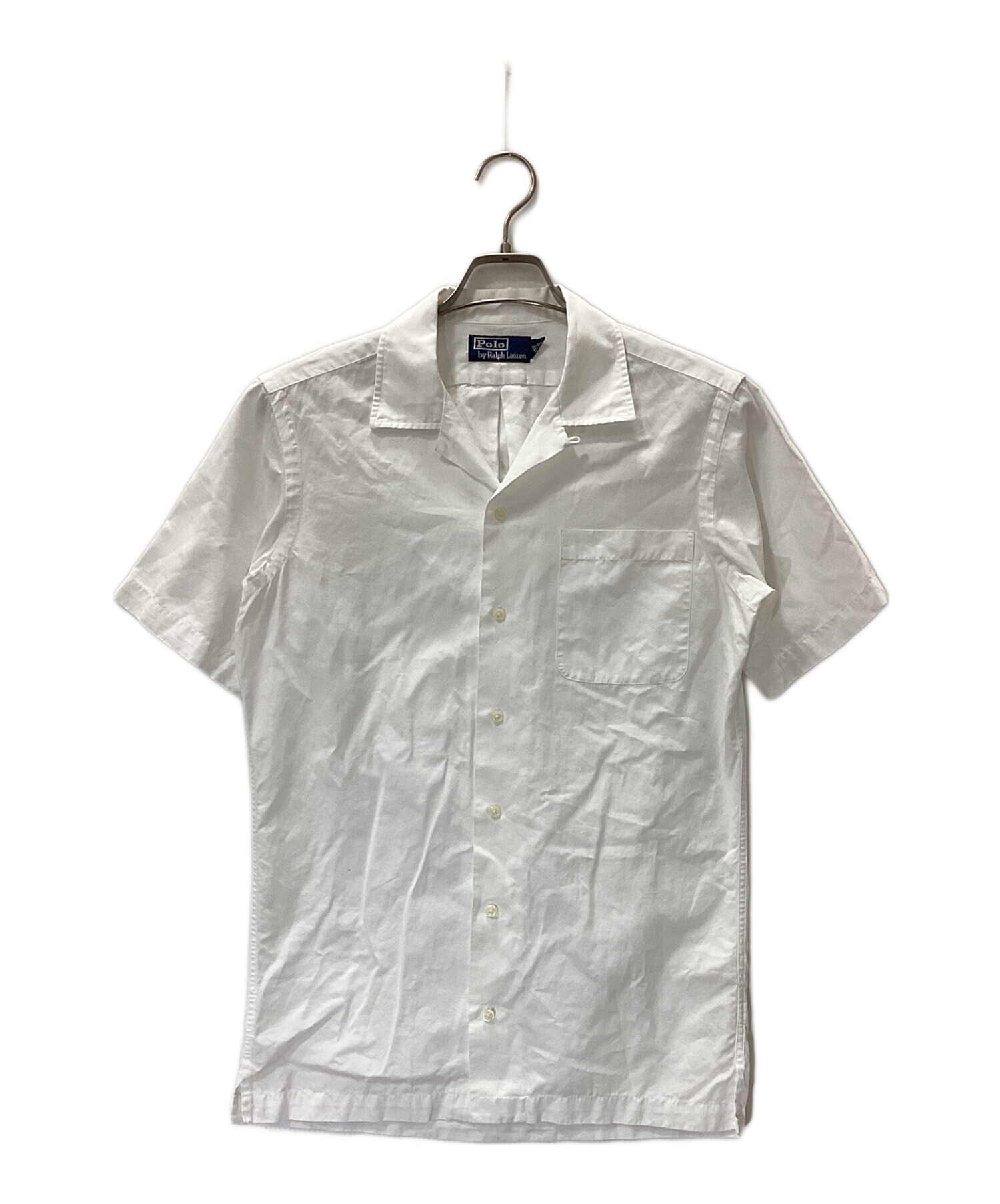 美品 定番 23SS ポロラルフローレン リネン オープンカラーシャツ ホワイト 中古・古着通販】POLO RALPH LAUREN (ポロ・ラルフローレン) リネン混