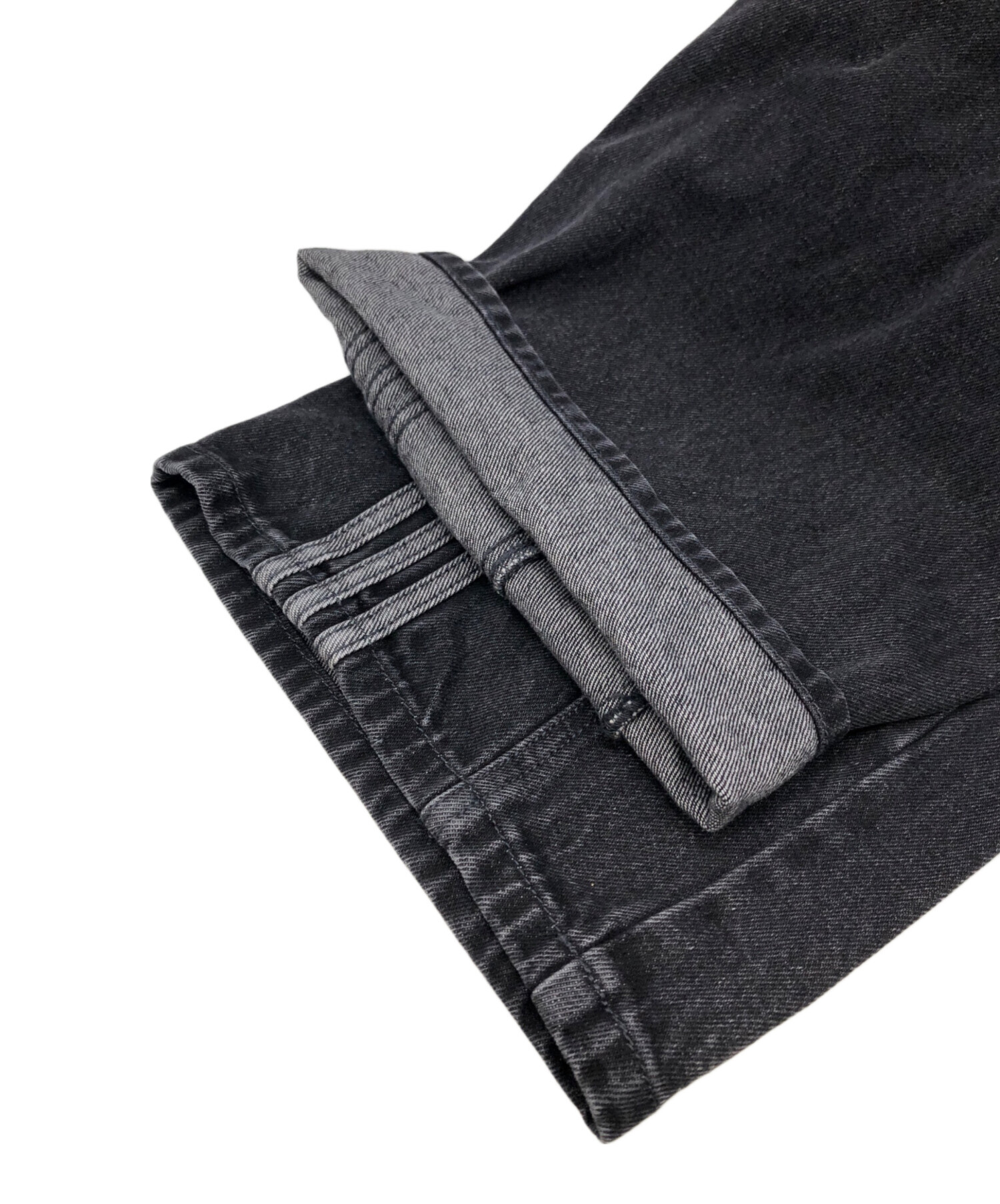 中古・古着通販】adidas (アディダス) ブラック ルーズ デニムパンツ