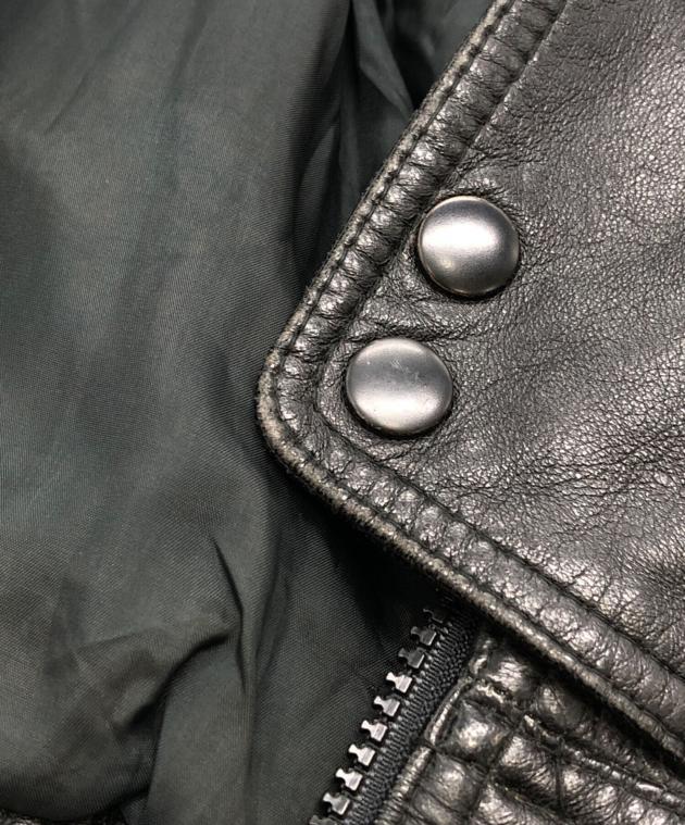 希少　黒タグ　Eddie Bauer ウールコート 襟レザー 中古・古着通販】Eddie Bauer (エディーバウアー) 黒タグ レザー